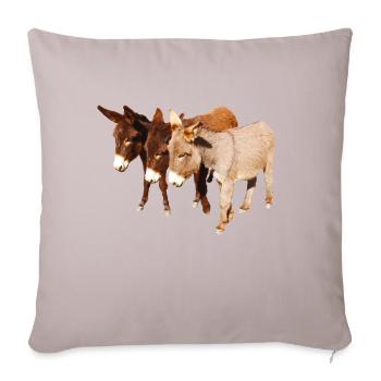Wildlife, donkeys, Wild Burro Buddies - Throw Pillow Cover 17.5” x 17.5” - light taupe - Front