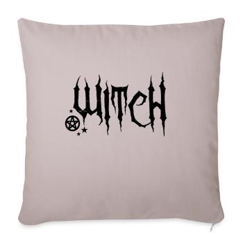 Witch - Throw Pillow Cover 17.5” x 17.5” - light taupe - Front