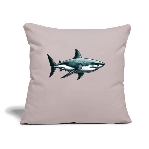 Great White Shark - Throw Pillow Cover 17.5” x 17.5”
