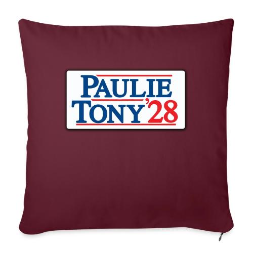 Paulie and Tony for Co-President 2028 - Throw Pillow Cover 17.5” x 17.5”