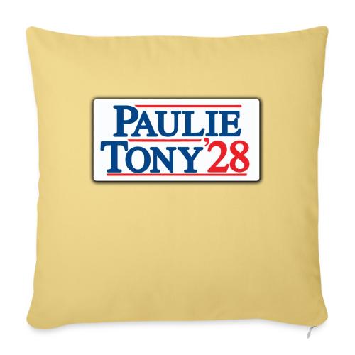 Paulie and Tony for Co-President 2028 - Throw Pillow Cover 17.5” x 17.5”