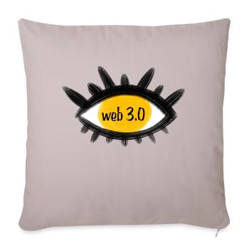 Web 3 - Throw Pillow Cover 17.5” x 17.5” - light taupe - Front