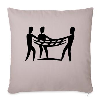 safe net - Throw Pillow Cover 17.5” x 17.5” - light taupe - Front