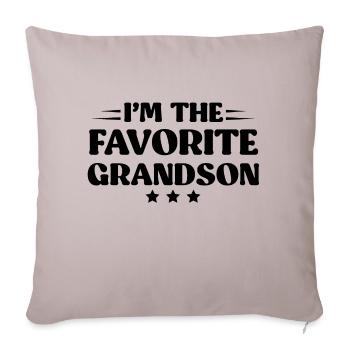 I M THE FAVORITE GRANDSON - Throw Pillow Cover 17.5” x 17.5” - light taupe - Front