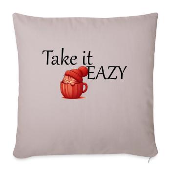 Take It Easy Collection - Throw Pillow Cover 17.5” x 17.5” - light taupe - Front