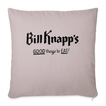 Bill Knapps Retro Restaurant - Throw Pillow Cover 17.5” x 17.5” - light taupe - Front