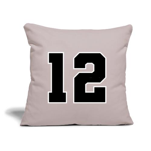 Varsity Number 12 Sports Design - Throw Pillow Cover 17.5” x 17.5”