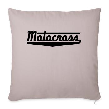 motocross - Throw Pillow Cover 17.5” x 17.5” - light taupe - Front