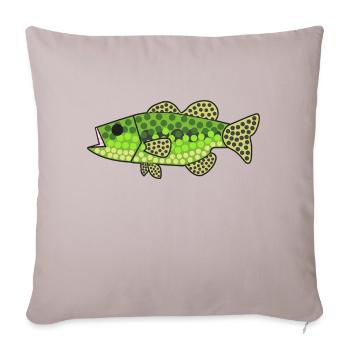 Big Bass Bill - Throw Pillow Cover 17.5” x 17.5” - light taupe - Front