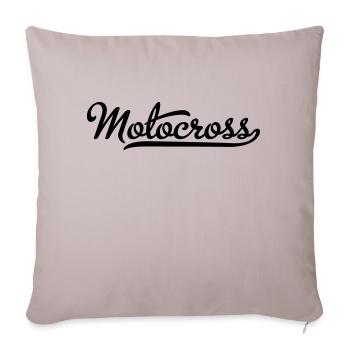 Motocross - Throw Pillow Cover 17.5” x 17.5” - light taupe - Front