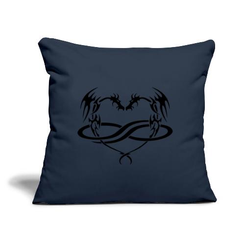 Polydragon (black) - Throw Pillow Cover 17.5” x 17.5”
