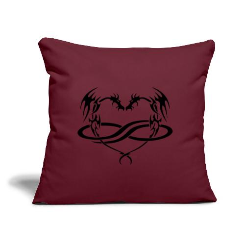 Polydragon (black) - Throw Pillow Cover 17.5” x 17.5”