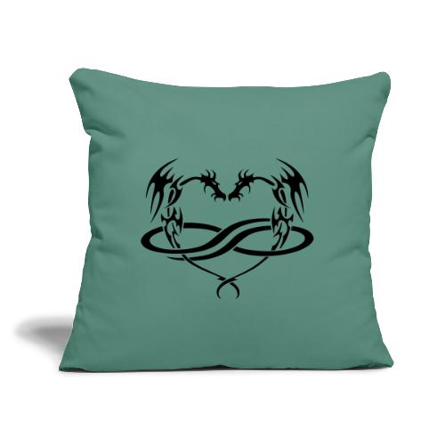 Polydragon (black) - Throw Pillow Cover 17.5” x 17.5”
