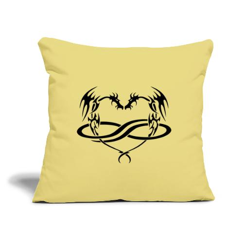 Polydragon (black) - Throw Pillow Cover 17.5” x 17.5”