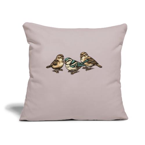 Three Little Birds - Throw Pillow Cover 17.5” x 17.5”