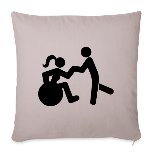 Dancing lady wheelchair user with man - Throw Pillow Cover 17.5” x 17.5”
