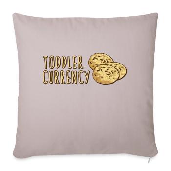 Cookies Toddler Currency - Throw Pillow Cover 17.5” x 17.5” - light taupe - Front