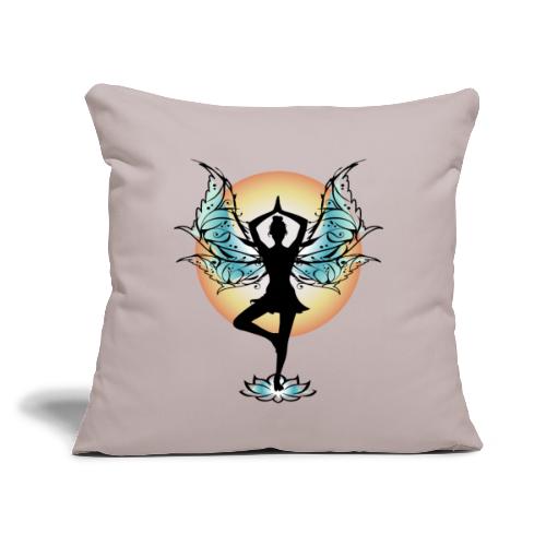 Tree Pose Yoga Fairy - Throw Pillow Cover 17.5” x 17.5”