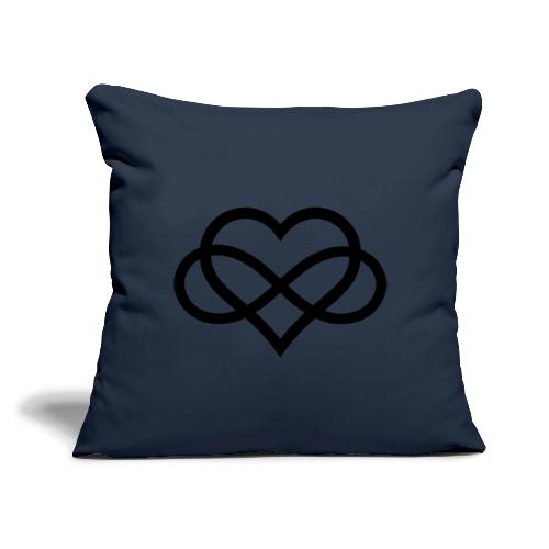 Infinity Heart (black) - Throw Pillow Cover 17.5” x 17.5”