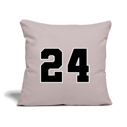Varsity Number 24 College Font - Throw Pillow Cover 17.5” x 17.5”