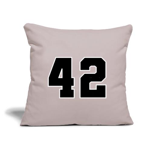 Varsity Number 42 Sports Style - Throw Pillow Cover 17.5” x 17.5”