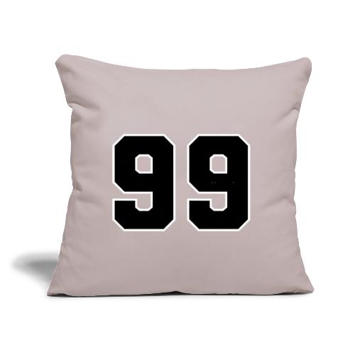 Varsity Number 99 Athletic Font - Throw Pillow Cover 17.5” x 17.5”