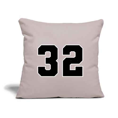 Varsity Number 32 Athletic Design - Throw Pillow Cover 17.5” x 17.5”