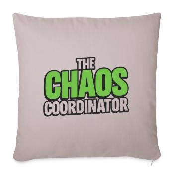The Chaos Coordinator - Throw Pillow Cover 17.5” x 17.5” - light taupe - Front
