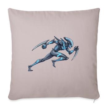 Velocity Alien (Speedster) Cartoon - Throw Pillow Cover 17.5” x 17.5” - light taupe - Front