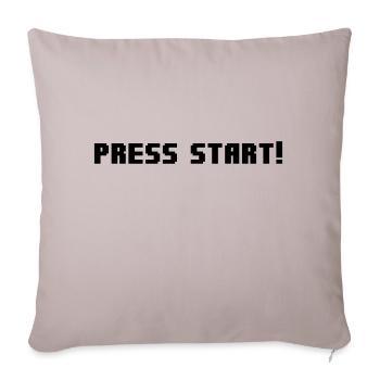 Press Start! - Throw Pillow Cover 17.5” x 17.5” - light taupe - Front