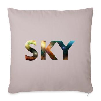 Cosmic SKY Nebula Letters - Throw Pillow Cover 17.5” x 17.5” - light taupe - Front