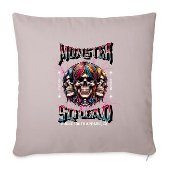 Music Monsters - Throw Pillow Cover 17.5” x 17.5” - light taupe - Front