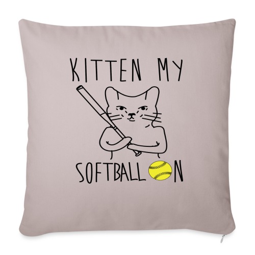 kitten my softballon - Throw Pillow Cover 17.5” x 17.5”
