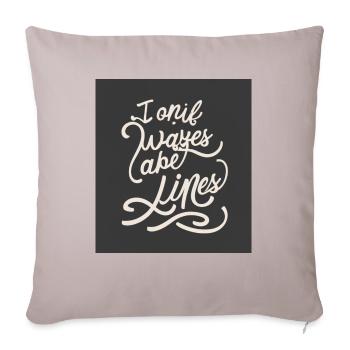 waves take lines - Throw Pillow Cover 17.5” x 17.5” - light taupe - Front