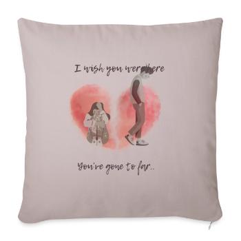 Broken heart - Throw Pillow Cover 17.5” x 17.5” - light taupe - Front