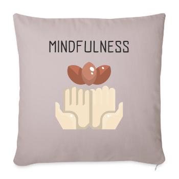 Mindfulness Yoga - Throw Pillow Cover 17.5” x 17.5” - light taupe - Front