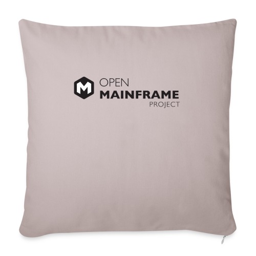 Open Mainframe Project - Black Logo - Throw Pillow Cover 17.5” x 17.5”