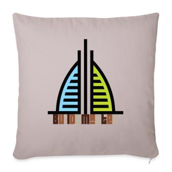 Building Maker - Throw Pillow Cover 17.5” x 17.5” - light taupe - Front