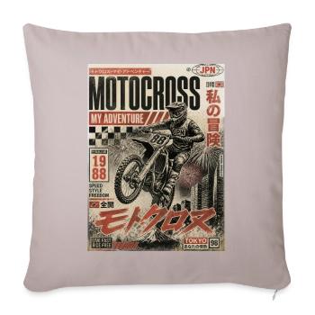 Motocross My Adventure - Throw Pillow Cover 17.5” x 17.5” - light taupe - Front