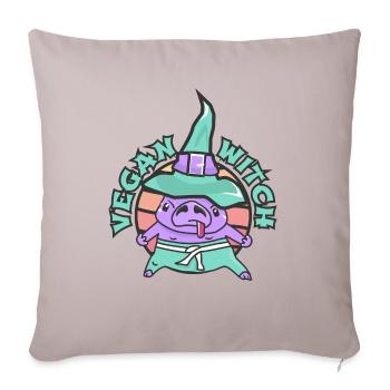 Vegan witch. - Throw Pillow Cover 17.5” x 17.5” - light taupe - Front