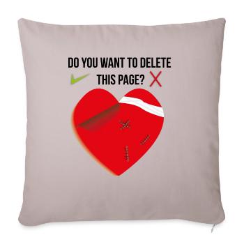 Do you want to delete this page? - Throw Pillow Cover 17.5” x 17.5” - light taupe - Front
