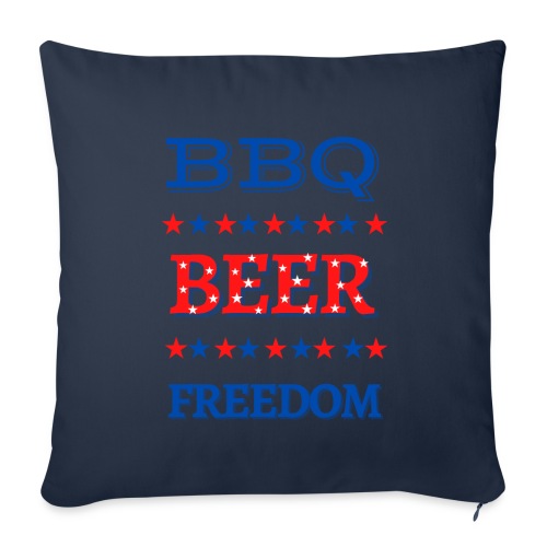 BBQ BEER FREEDOM - Throw Pillow Cover 17.5” x 17.5”