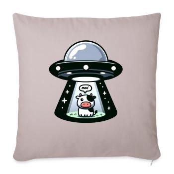 UFO Cow - Throw Pillow Cover 17.5” x 17.5” - light taupe - Front