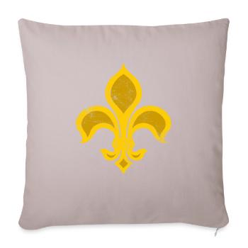 Gold Fleur De Lis - Throw Pillow Cover 17.5” x 17.5” - light taupe - Front