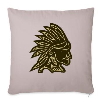 golden tribal warrior. bold heritage art - Throw Pillow Cover 17.5” x 17.5” - light taupe - Front