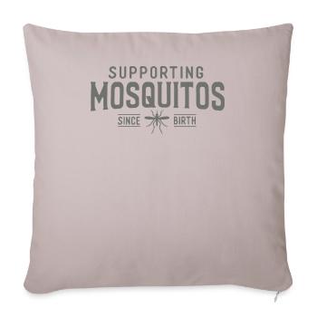 Supporting Mosquitos Camping Lover Campfire - Throw Pillow Cover 17.5” x 17.5” - light taupe - Front