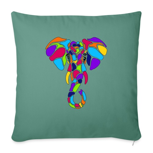 Art Deco elephant - Throw Pillow Cover 17.5” x 17.5”