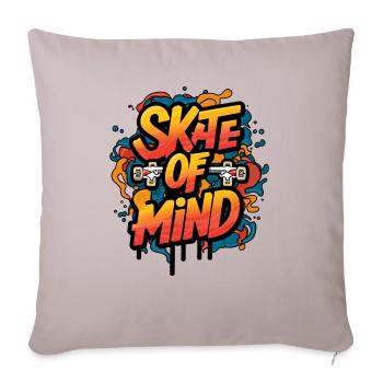 Skate of mind streetwear skate graffiti - Throw Pillow Cover 17.5” x 17.5” - light taupe - Front
