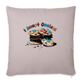 I accept cookies - Throw Pillow Cover 17.5” x 17.5” - light taupe - Front
