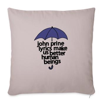 John Prine - Throw Pillow Cover 17.5” x 17.5” - light taupe - Front